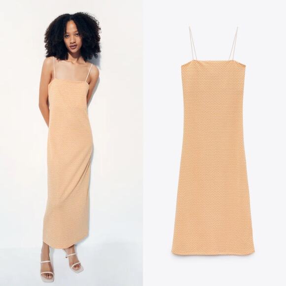 ZARA JACQUARD MIDI DRESS - Picture 5 of 13